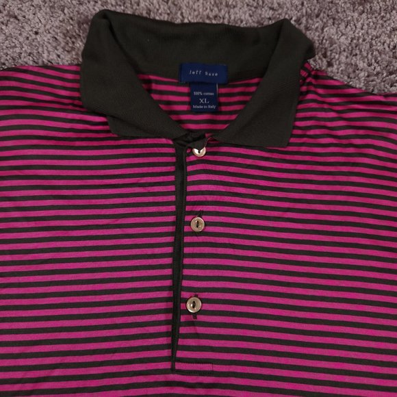 Jeff Rose Polo Shirt Mens XL Pink Stripes Short Sleeves Golfing Pullover Top - Picture 8 of 13